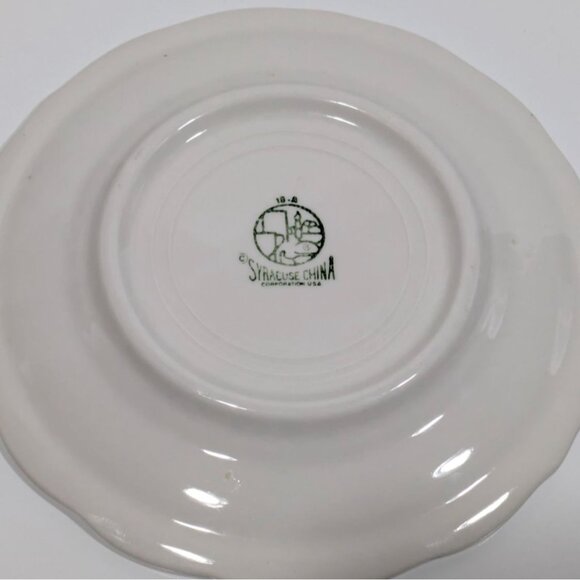 Syracuse China Summerdale Bread Plate Floral Vintage Ceramic Scalloped Edge USA - Picture 6 of 7